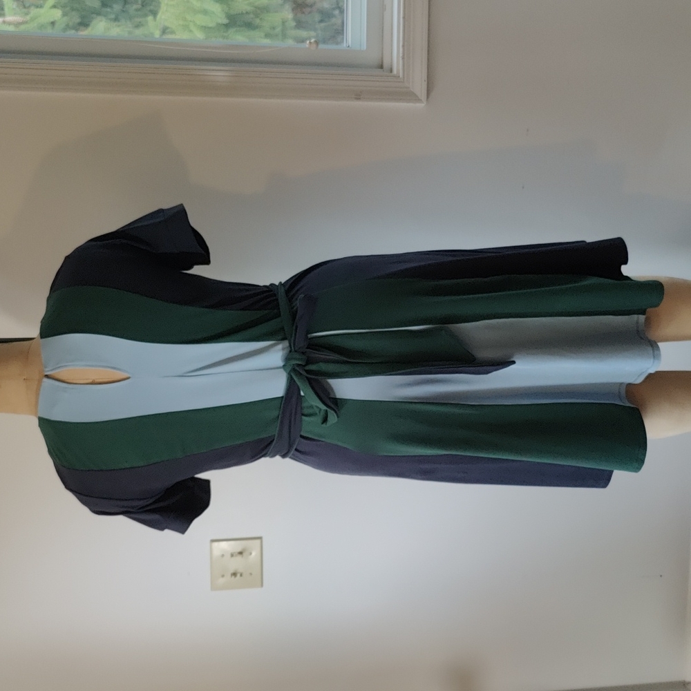 NWOT eshakti Custom sized jersey knit dress with asymmetrical tie belt - Picture 3 of 6
